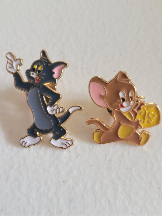 None Other - Tom and Jerry Enamel Pin Set Of 2 (Bundle Pricing Available)